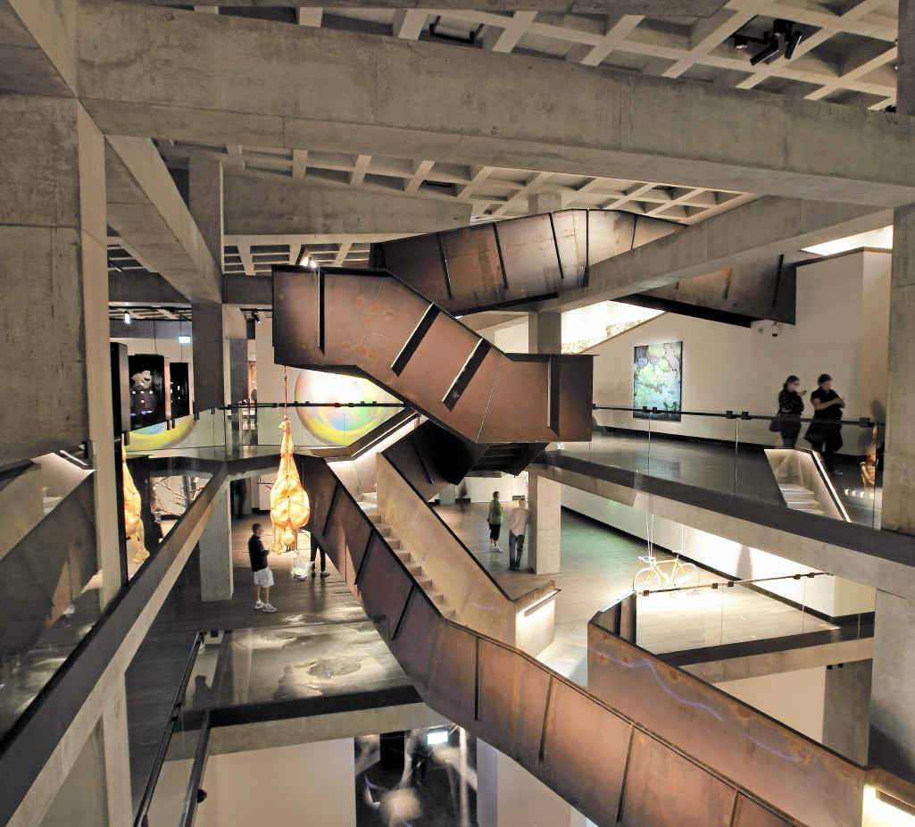 Corten stairwell and surrounding artworks. Corten stairwell and surrounding artworks.